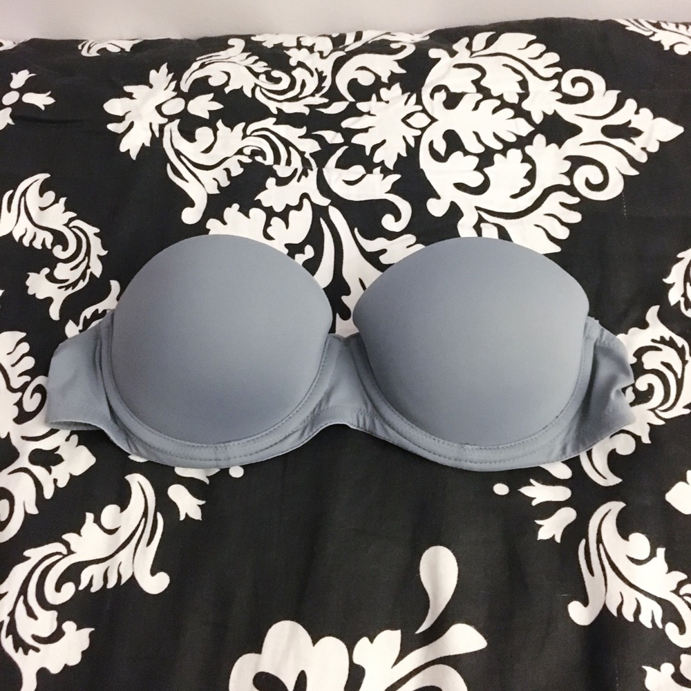 Dark gray strapless push up bra